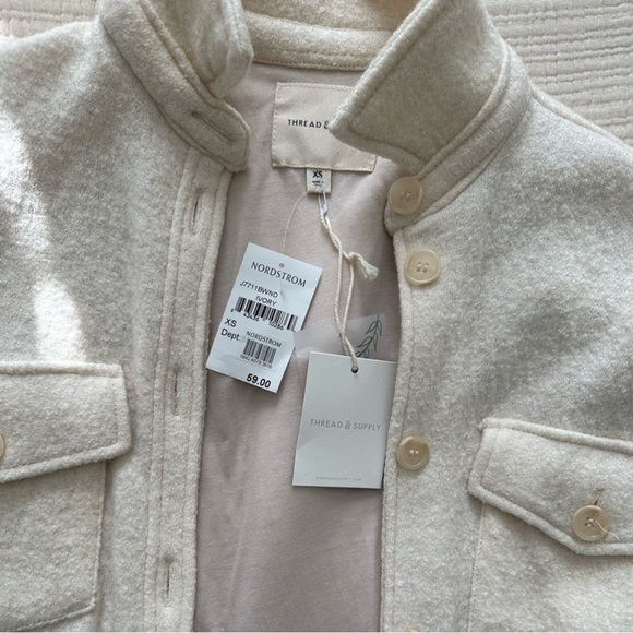 NWT Thread & Supply Beige Wool-Blend Jacket - Picture 2 of 3
